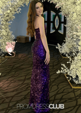 Kama | Mermaid Halter Dark Purple Sequin Long Prom Dress - Price #price_variant_lowest# - Dark Purple - PromDressClub